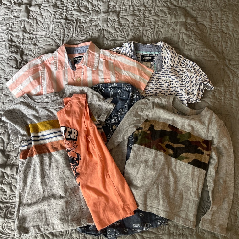 Boys Striped and Patterned Shirt Set Size 2T